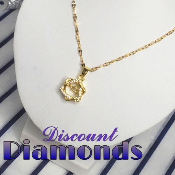 18K Yellow Gold Diamond Choker / Necklace Jewelry - Choker / Necklace 18K Bright Yellow Gold on Titanium - White Baguette Diamonds